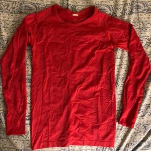 Red long sleeve Fabletics workout top